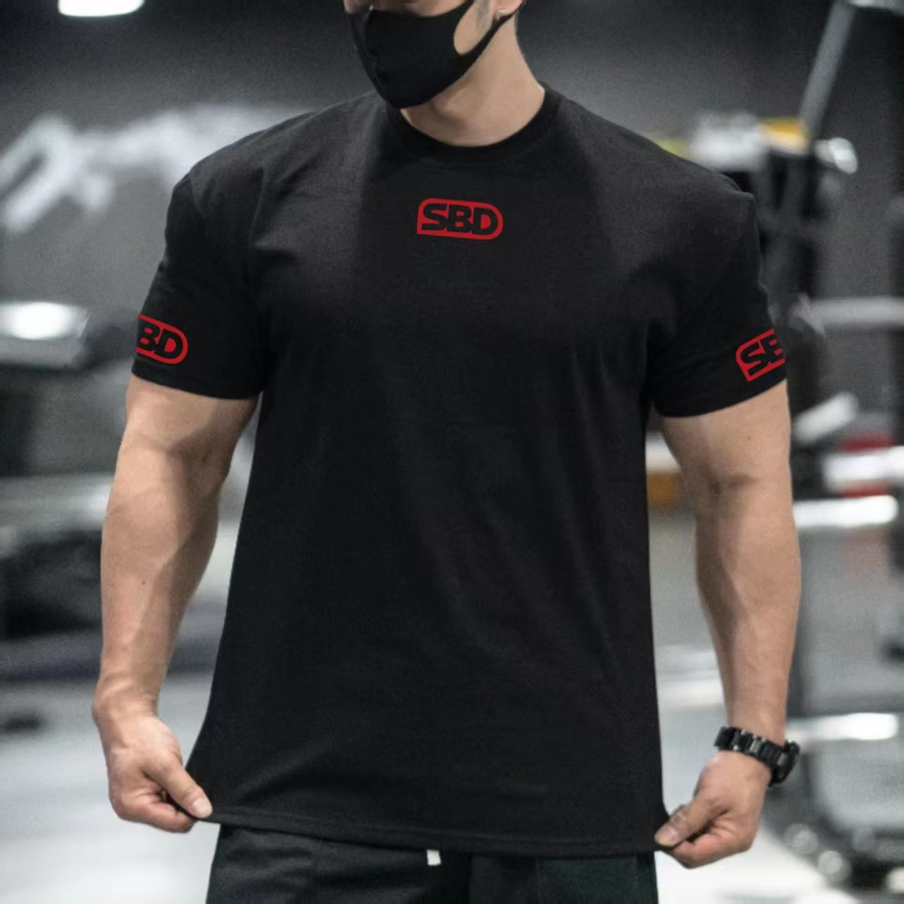 Streetwear Brand Red Logo - Camiseta de algodão com estampa da